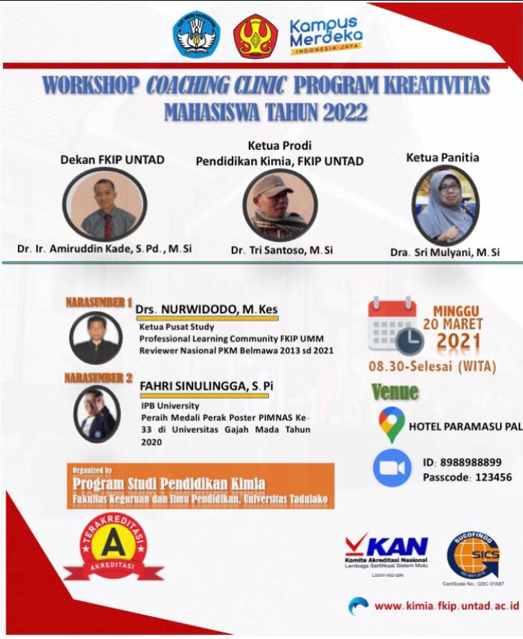 Announcement!!! Workshop Coaching Clinic Program Kreatifitas Mahasiswa