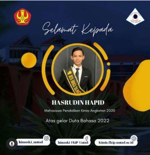 Mahasiswa Prodi Pendidikan Kimia Tampil Sebagai Finalis Duta Bahasa Sulawesi Tengah