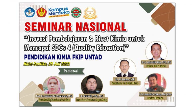 Seminar Nasional Pendidikan Kimia FKIP Universitas Tadulako Tahun 2022