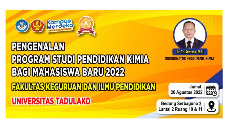Selamat Datang Mahasiswa Baru Tahun 2022 di Pendidikan Kimia FKIP Untad