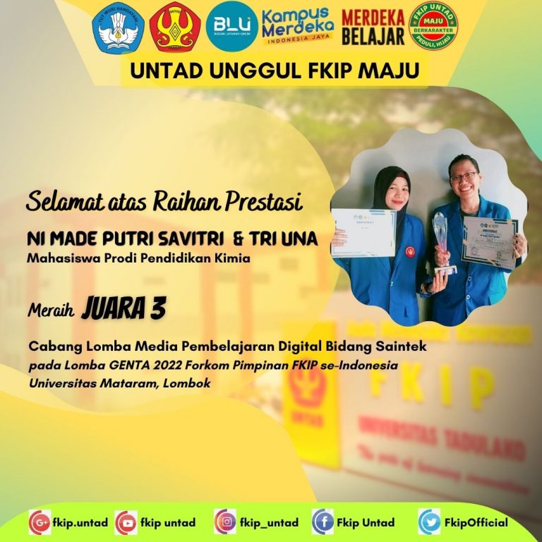 Mahasiswa Pendidikan Kimia Berhasil Meraih Juara 3 Media Pembelajaran Bidang SAINTEK