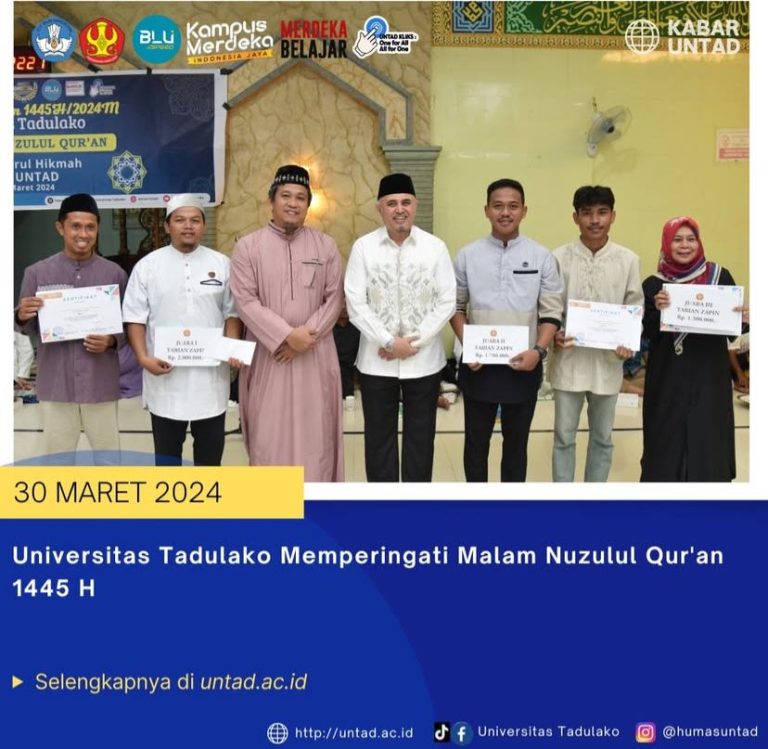 Universitas Tadulako Memperingati Malam Nuzulul Qur’an 1445 H