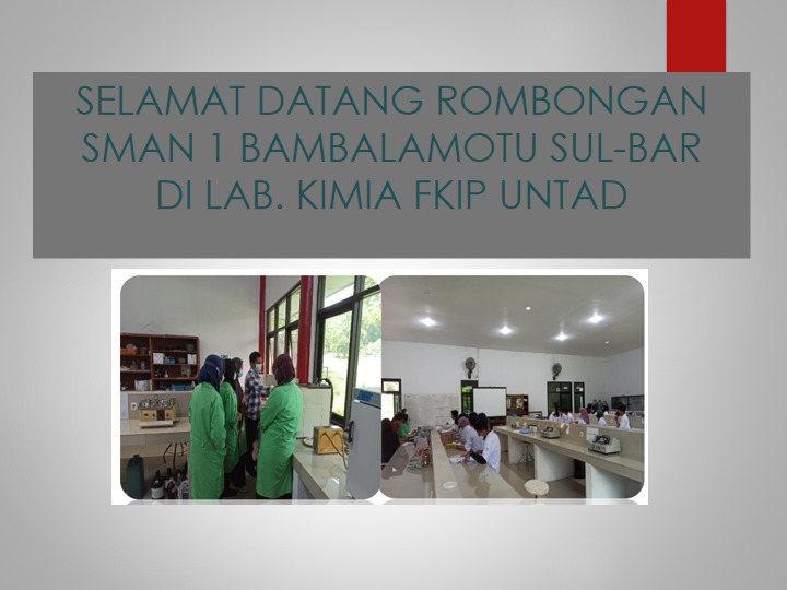 Rombongan SMA 1 Bambalamotu SUL-BAR Di LAB.KIMIA FKIP UNTAD