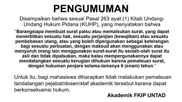 PENGUMUMAN