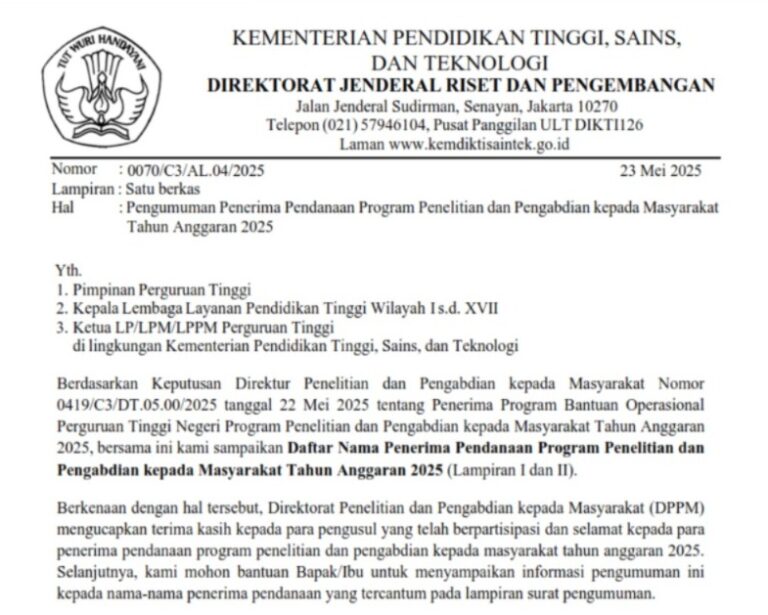 Delapan Dosen PSPK Universitas Tadulako Raih Pendanaan Penelitian dan Pengabdian Tahun 2025