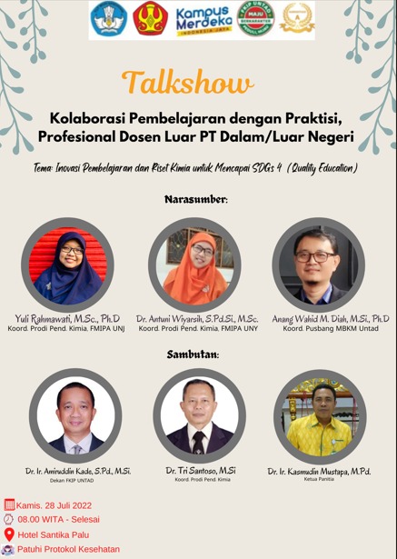 TALKSHOW “KOLABORASI PEMBELAJARAN DENGAN PRAKTISI, PROFESIONAL DOSEN LUAR PT DALAM/LUAR NEGERI